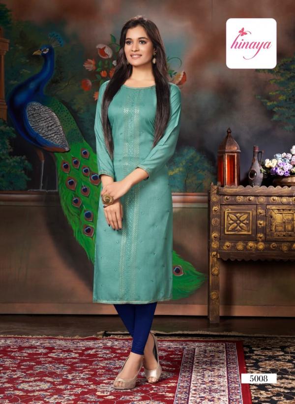 Hinaya Kareena 5 Rayon Fancy Wear Embroidery Kurti Collection